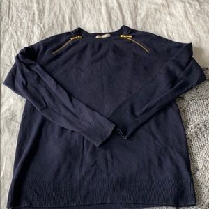Michael Kors navy sweater with gold zip details Fits like a small
